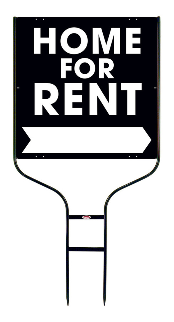 Home For Rent Round Rod Sign Units with Large, Bold Text, 24h x 24w, Black